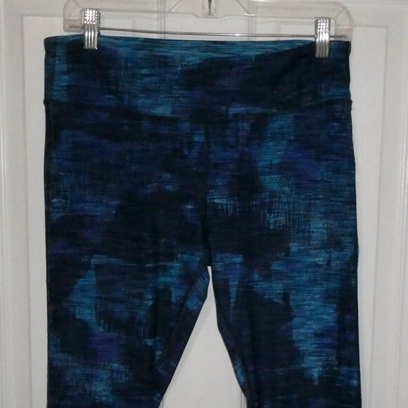 Z BY ZOBHA BLUE/BLACK/PURPLE YOGA CAPRI PANTS - LITTLE INSIDE POCKET - SZ M 8-10 - Picture 1 of 2